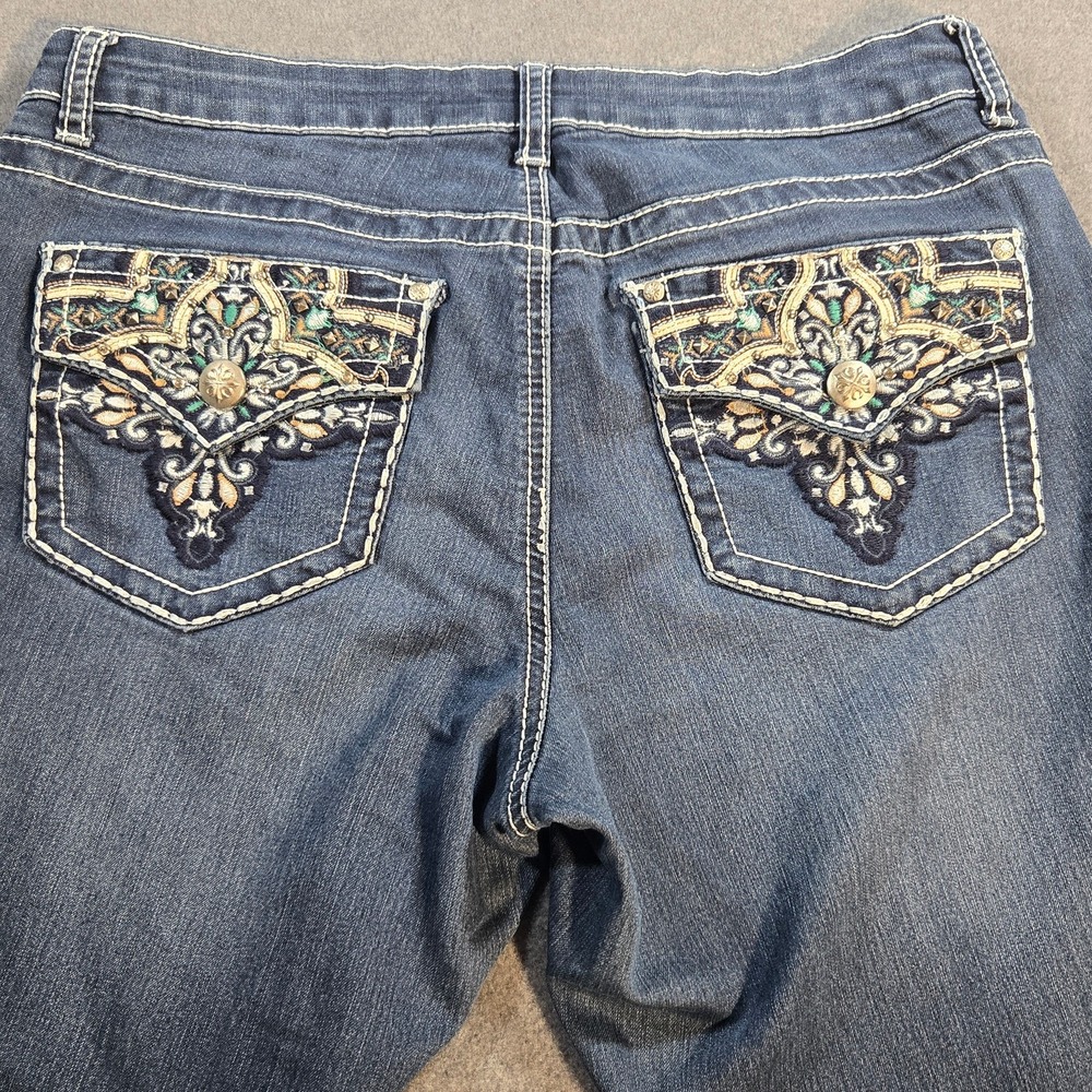Rhinestone Cowgirl Blue Denim Jeans ND Weekend Sz 10 Slim Boot Cut Mid rise‎